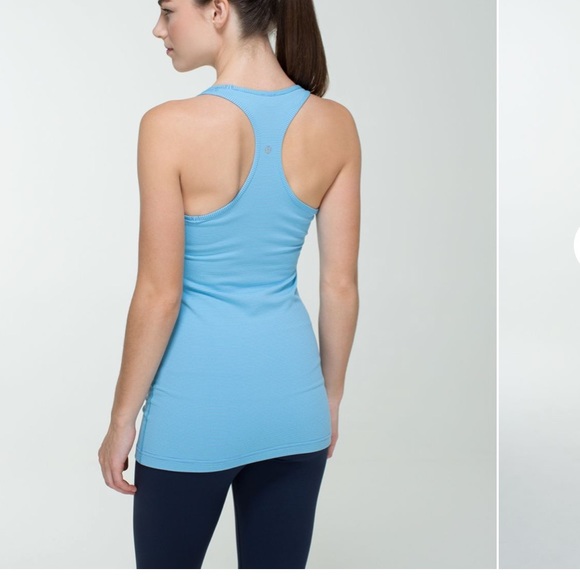 lululemon athletica Tops - Lululemon Cool Racerback Tonka Stripe Angel Blue